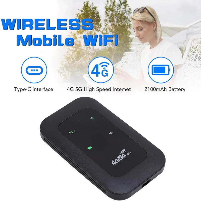 Mobile WiFi Router 2100mAh Battery Supports 10 Connected Devices 4G 5G LTE WiFi Hotspot 150Mbps High Speed Portable for Business