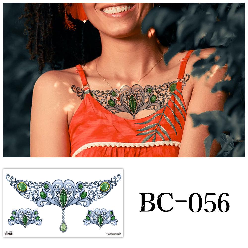 Waterproof Sexy Floral Tattoo Stickers for Chest & Clavicle