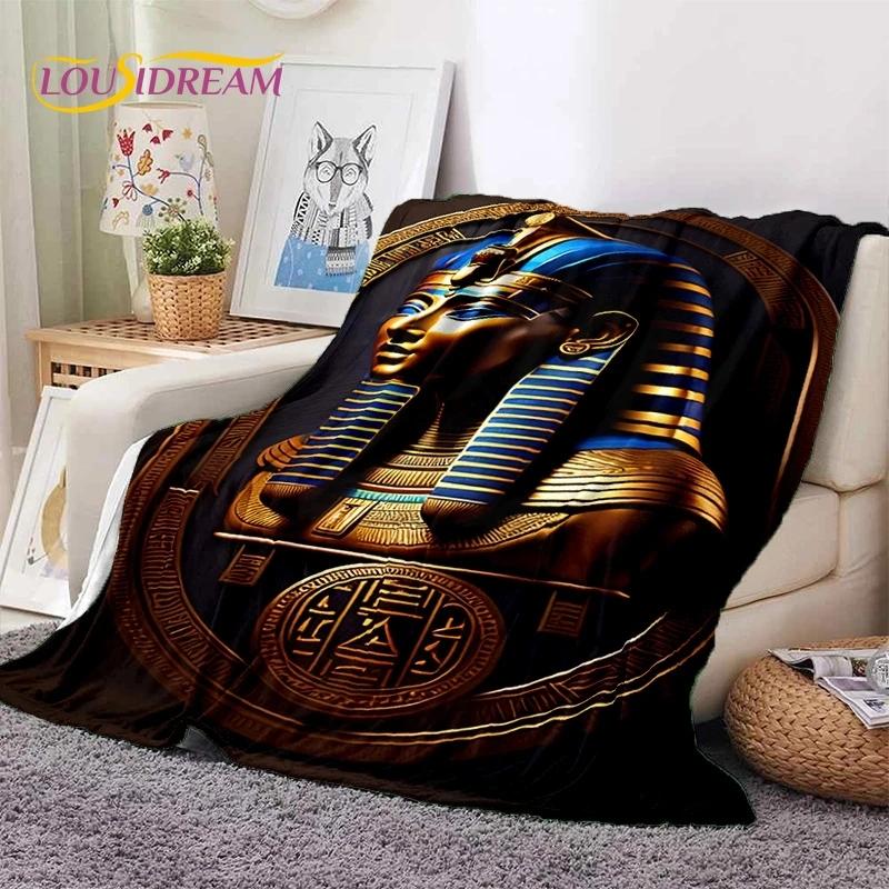 Pharaoh Hieroglyphic Egyptian Mythology Soft Flannel Blanket for Beds Bedroom Sofa Picnic,Throw Blanket for Outdoor Leisure Gift