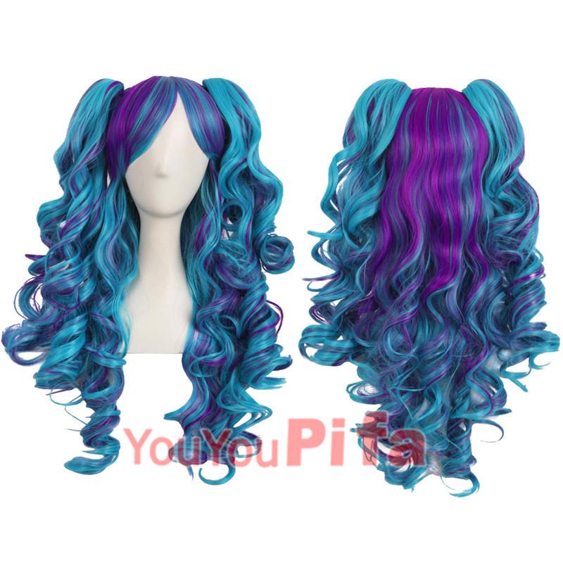 Lolita Double Ponytail Curly Cosplay Wig with Tiger Clip