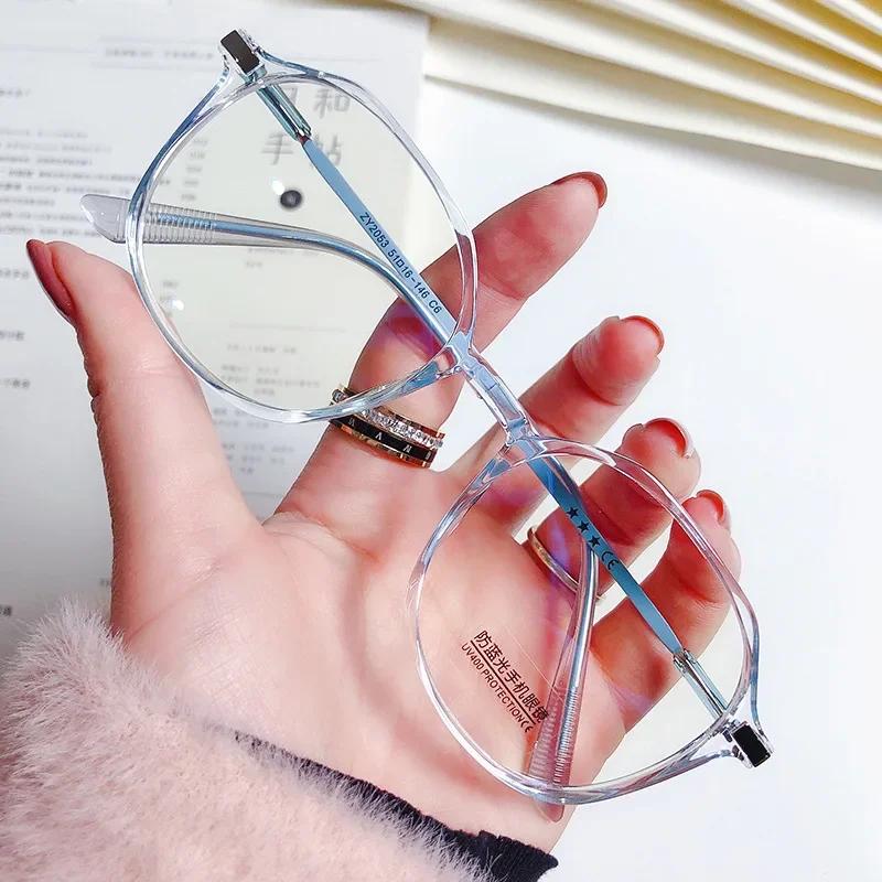New Fashion Transparent Near Sight Myopia Glasses Round Frame Minus Diopter Eyewear Ultralight Trendy Eyeglasses For Men Women