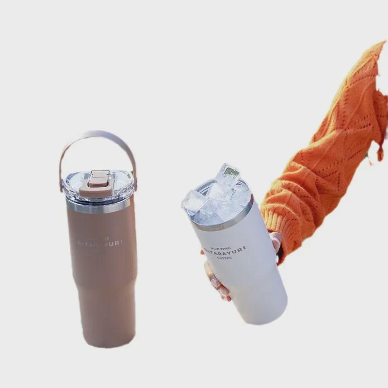High-Quality Stainless Steel Thermos with Dual Straw - Perfect for Fitness Enthusiasts and Car Use