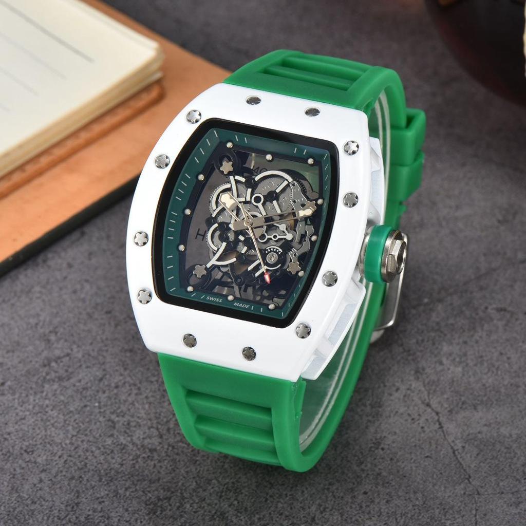 Herren Tonneau Quarz Sportuhr - Doppelseitiges Hohldesign