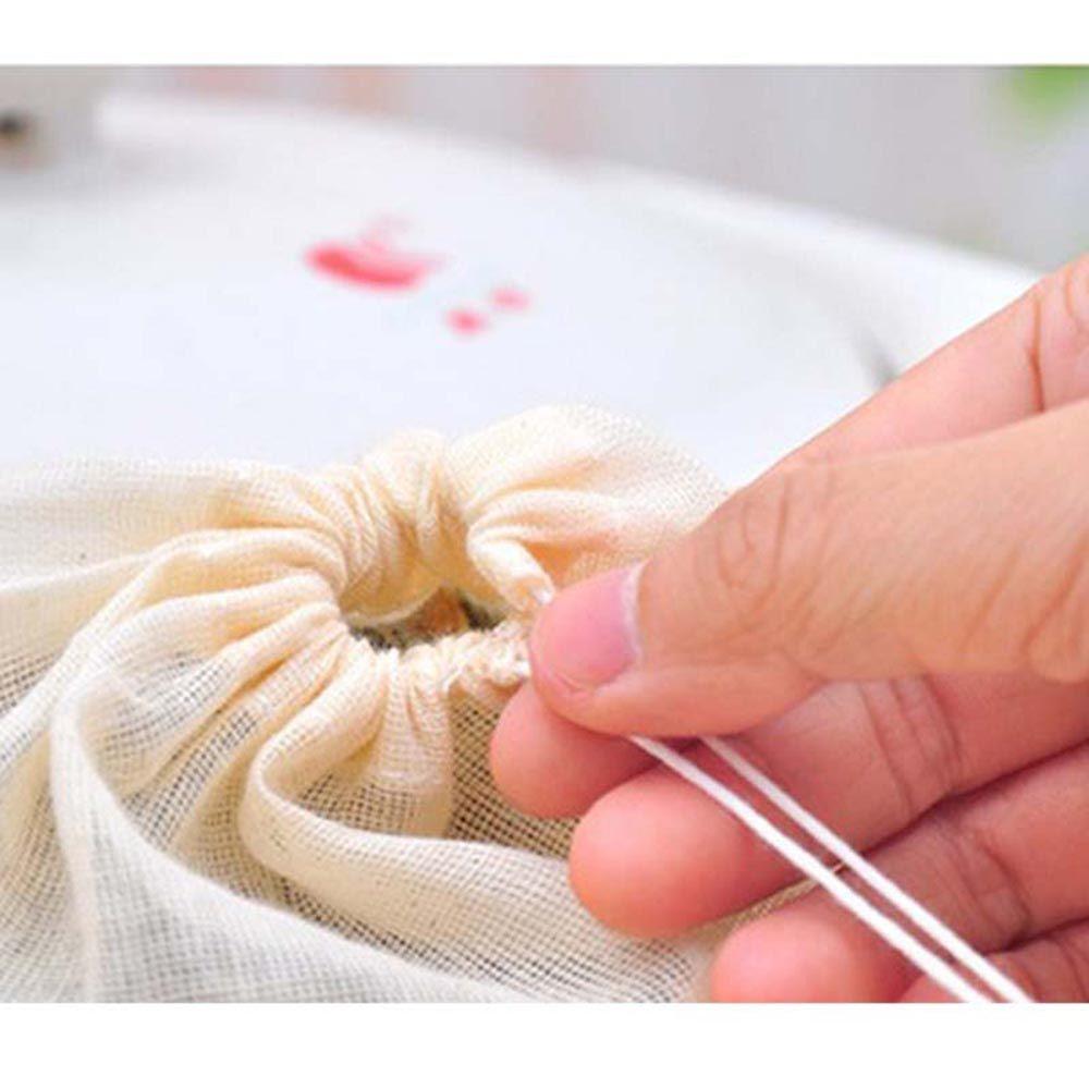 Large Reusable Herbs Cotton Filters Tea Bags Muslin