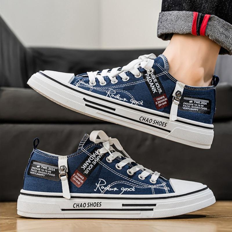 Classics Men's Canvas Shoes 2025 New Casual Shoes Men's Lace Up Vulcanized Shoe Fashion Street Skateboard Shoes Low Cut Sneakers