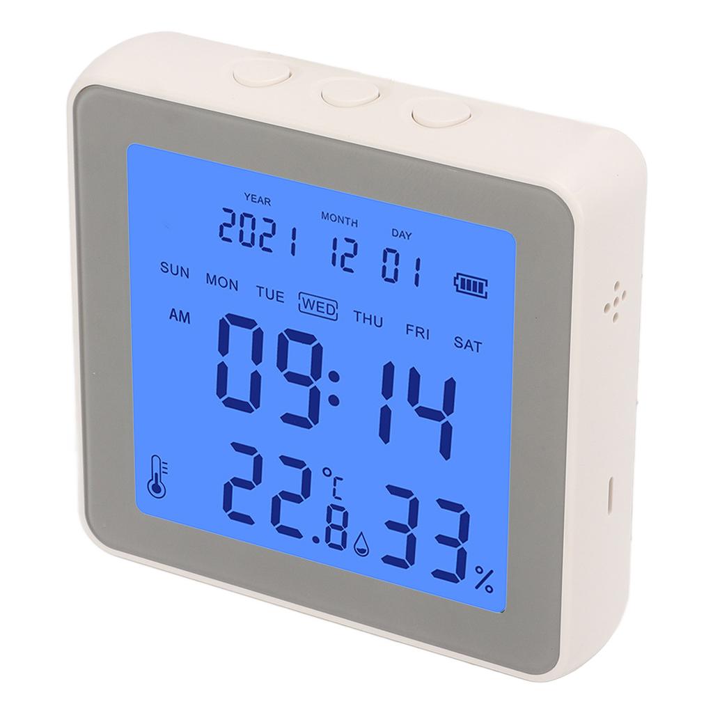 3.2in LCD Screen Smart Temperature Humidity Sensor Low Power Consumption Monitor for Bedroom Hotel