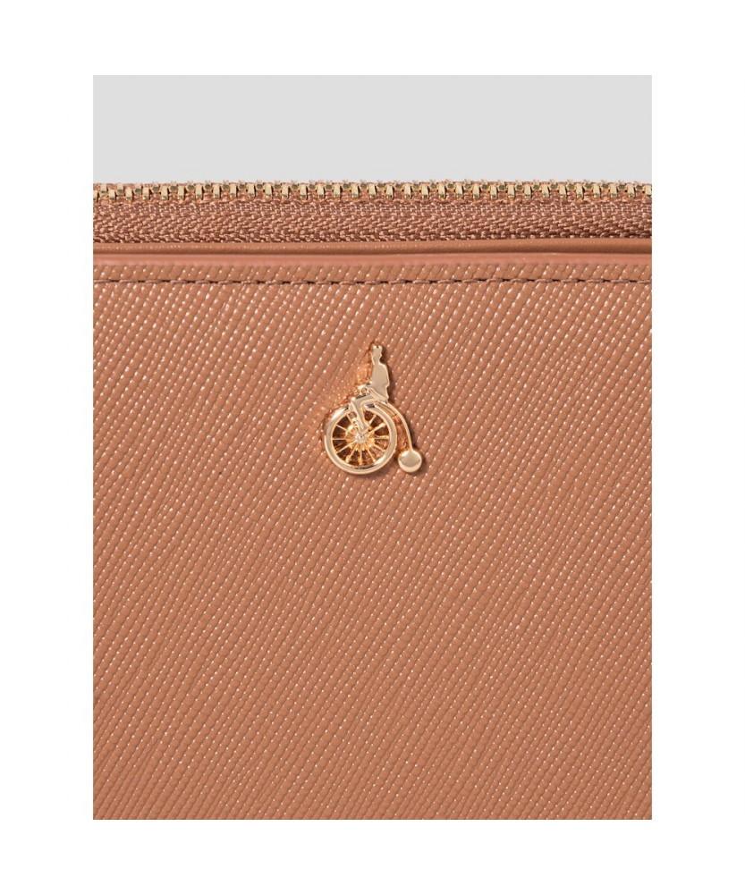 Beanpole Accessory Lucy Saffiano 2-Fold Zipper Wallet - Brick