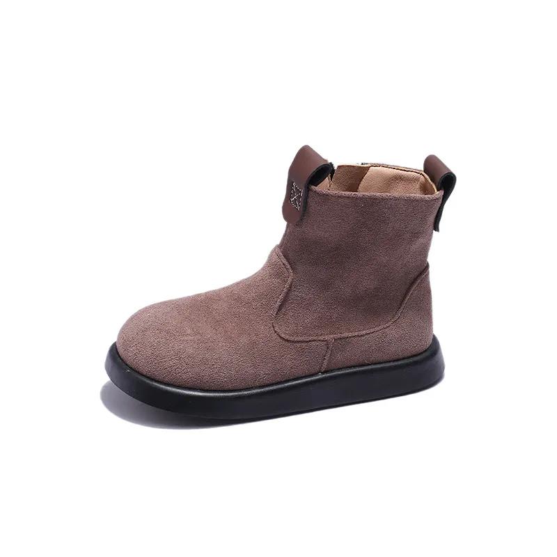 Autumn Winter Boys Girls Casual Boots British Style Children Casual Shoes Kids Anti-Slippery Outdoor Student Boots Size 23-36