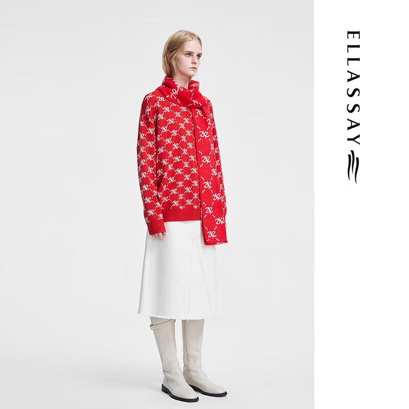 ELLASSAY Women's Retro Jacquard Pullover Knit Sweater