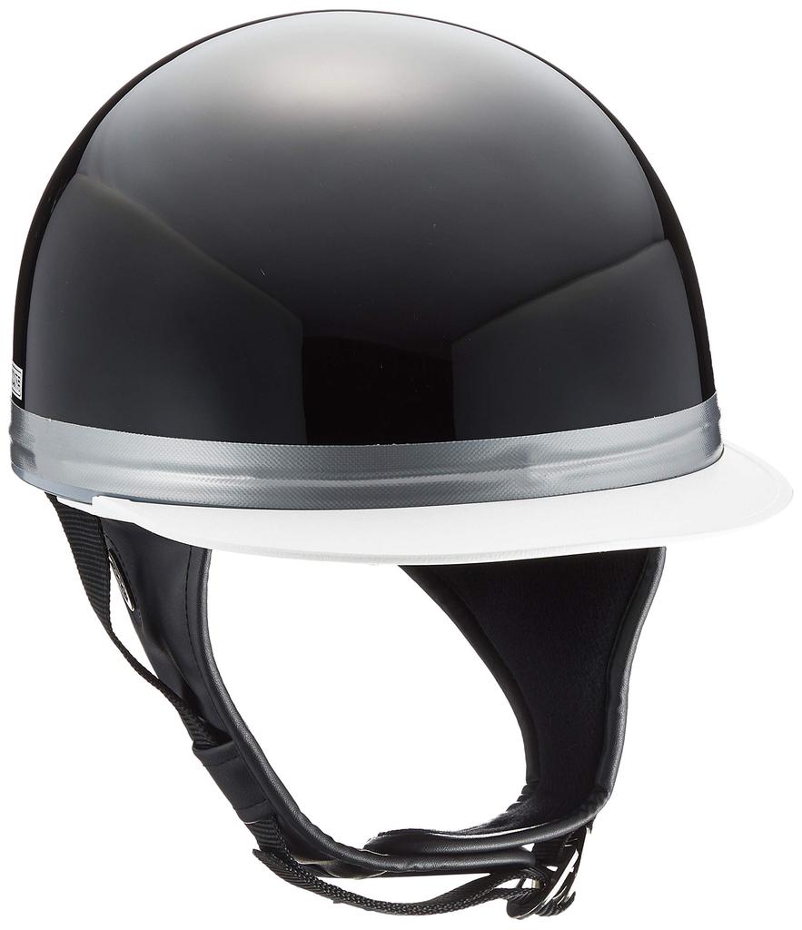 Bike Parts Center Helmet Half Cork Half Three Button Black Free Size Circumference 701009 (Head 57cm~60cm)