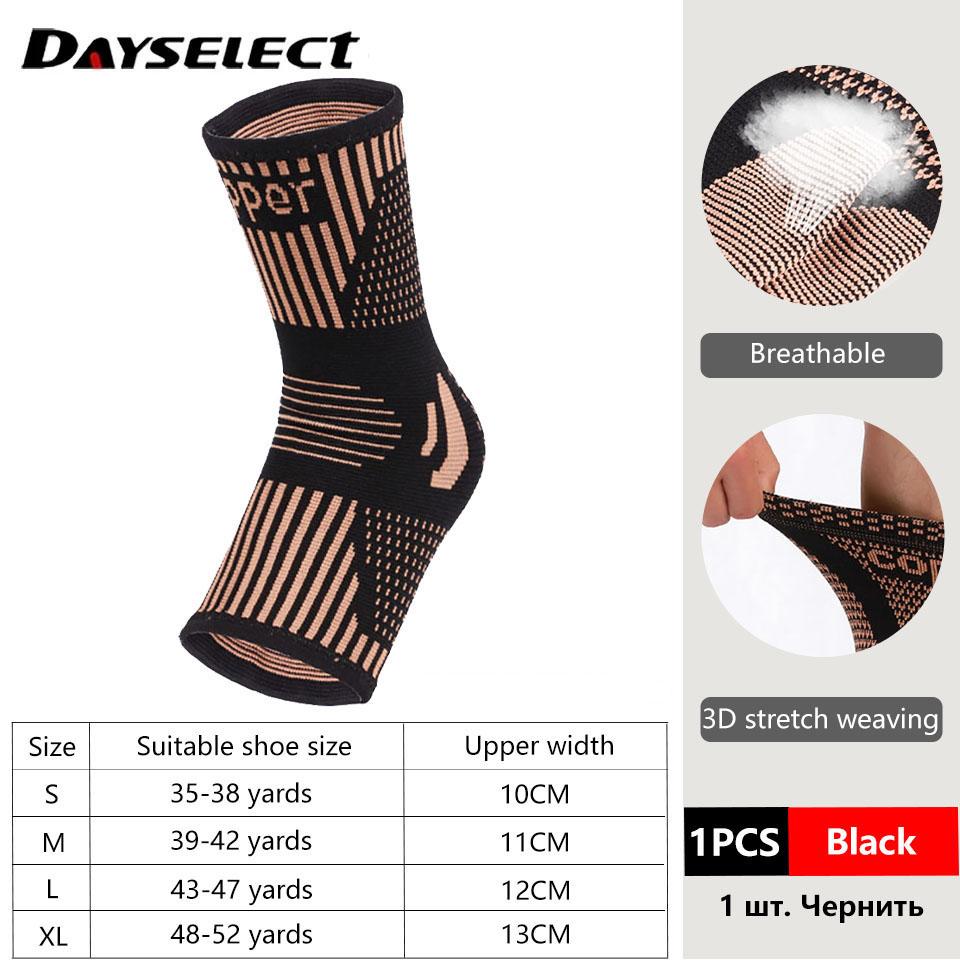 

1Pcs Copper Ankle Brace Infused Compression Sleeve Support Ankle Achilles Tendon Pain Relief Plantar Fasciitis Sprained Unisex M