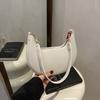 Ladies' Crescent Shaped Crossbody Bag with Detachable Adjustable Shoulder Strap, Magnetic Closure, and Gold Hardware Accessories Shoulder Bag