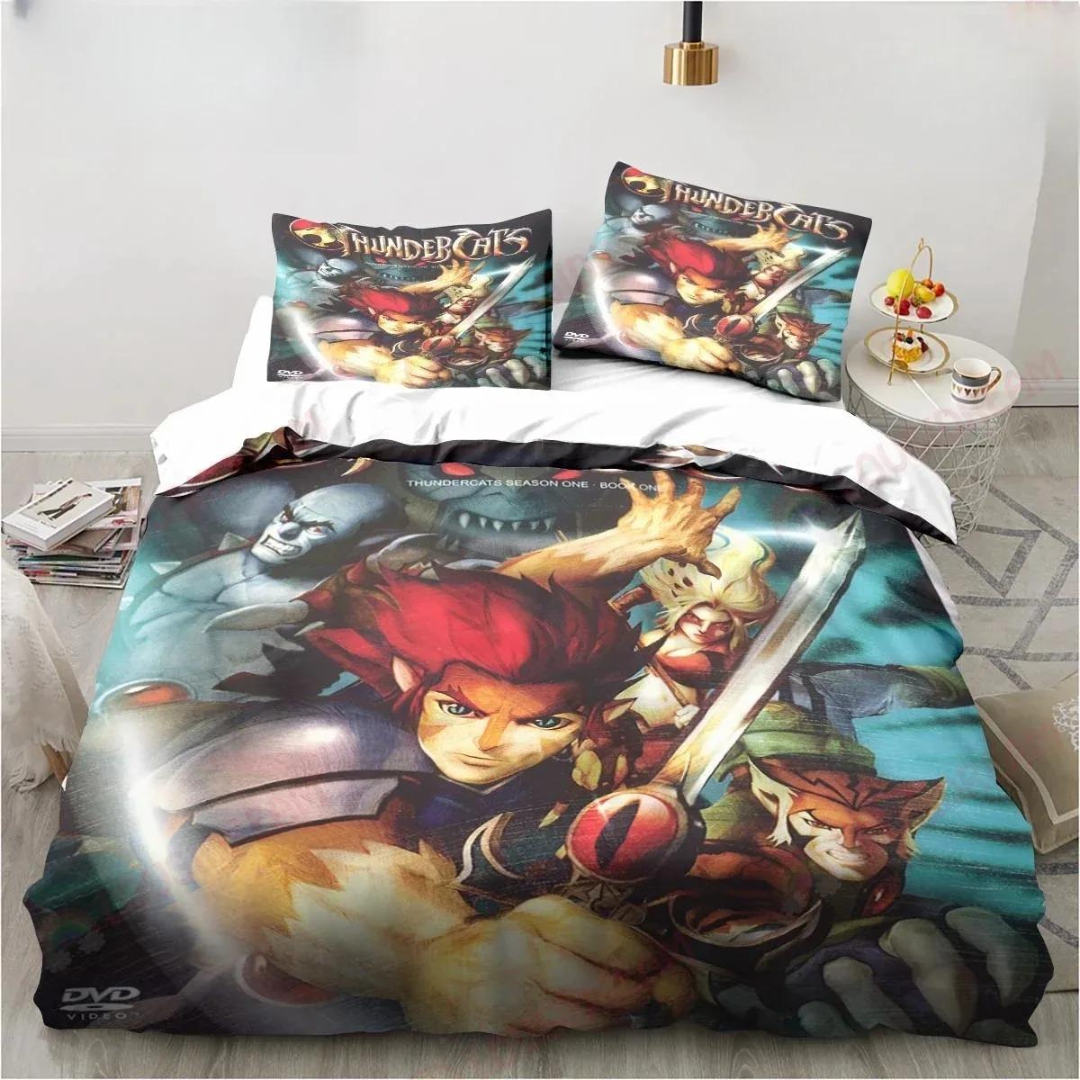 

Мультяшный комплект постельного белья Thundercats Простыня Кинг Твин Дабл Детский комплект постельного белья Микрофибра Или Полиэстер Комплект пододеяльника Домашний текстиль EU Single(135*200cm)3pcs