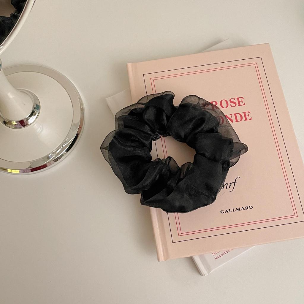 Sweet Korean Style Floral Mesh Hair Tie with Large Intestine Design - School Style Rubber Band E18