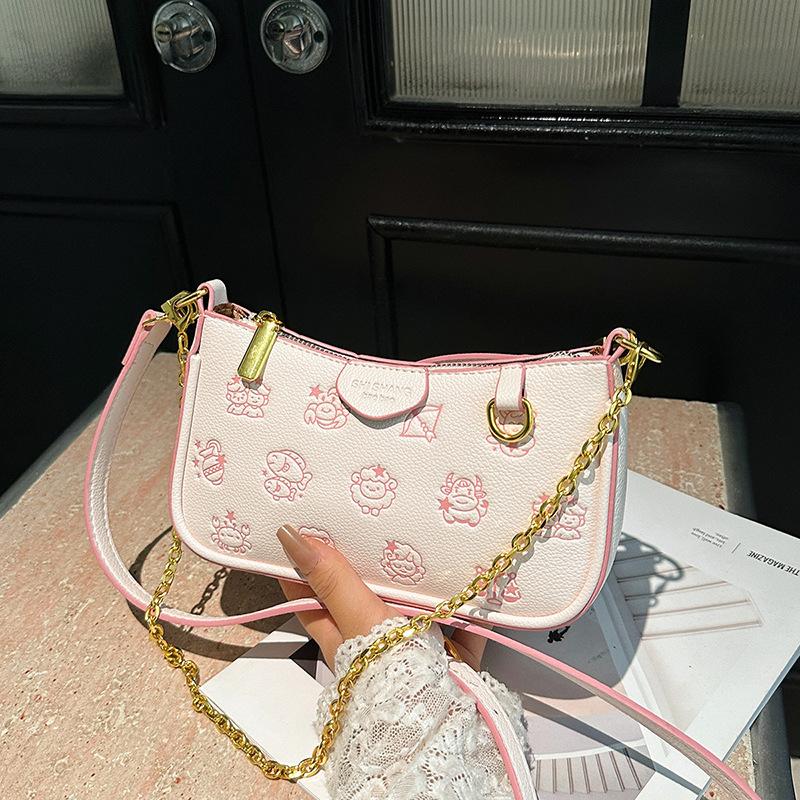 Damen neue Mode geprägte Umhängetasche mit hochwertiger Textur, vielseitige Pendler-Messenger-Tasche