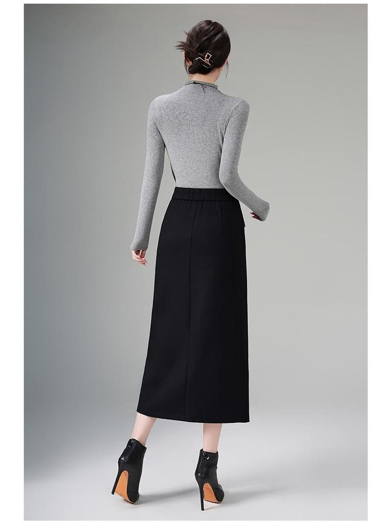 Women's 2026 High-Waisted Irregular Midi Skirt - Slimming Professional Fit