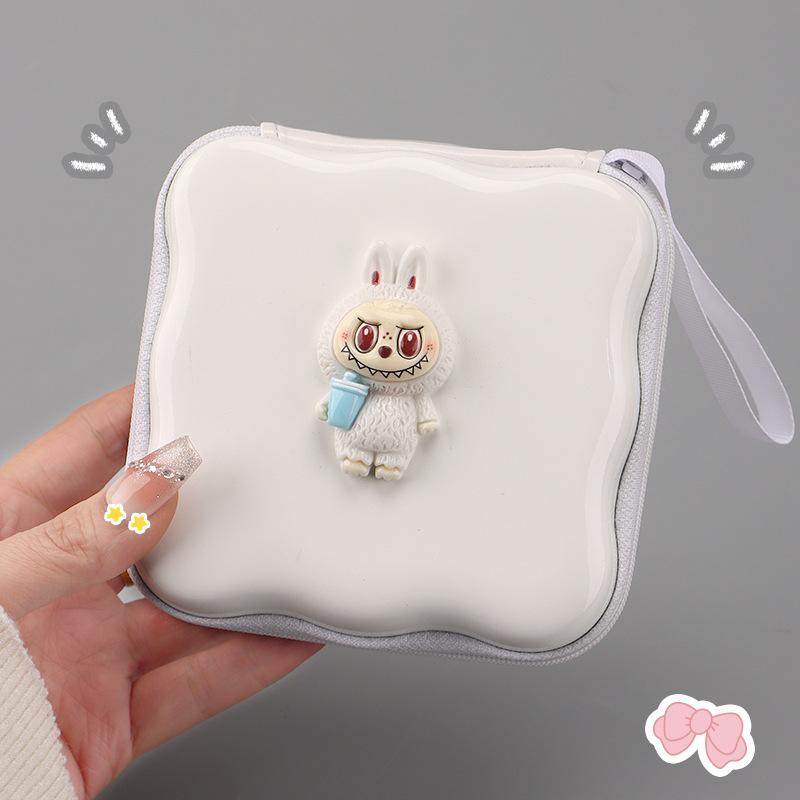 

Сумка для цифрового хранения зарядного устройства, кабель для передачи данных наушников, милая мультяшная портативная коробка-органайзер, сумка для жесткого диска белый