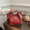 2025 new beautiful solid color large capacity shoulder messenger handbag women