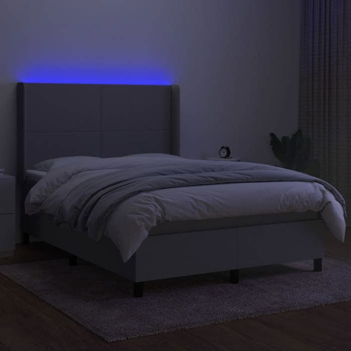 VidaXL Sommier à Lattes de Lit avec Matelas et LED, Lit Rembourré, Lit Double, Lit Adulte de Chambre à Coucher Intérieur, 3138149