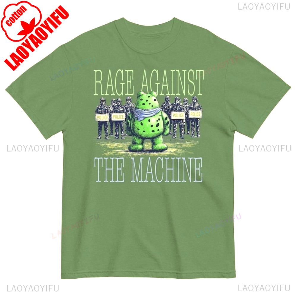 

Rage Against The Machine Portland Frog Protest T Shirt Portland Frog Inflatable Costume Protestors Men Women Fashion Streetwear 4XL