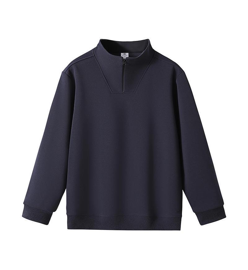 Women's Loose Fit Half-Zip Stand Collar Hoodie - Long Sleeve Solid Color Outerwear for Spring and Autumn