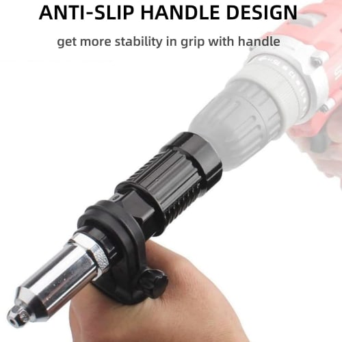 YWHWXB Riveter Tool, Rivet Gun, Nut Gun, Electric Rivet Nut Rivet Tool, Hand Riveter with 8mm Shank and Hex Wrench, 2.4mm/3.2mm/4.0mm/4.8mm