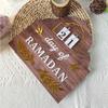 Ramadan Countdown Calendar Plaque Ornament Multifunction Table Centerpiece Exquisite Church Shaped for Islamic Holiday Party