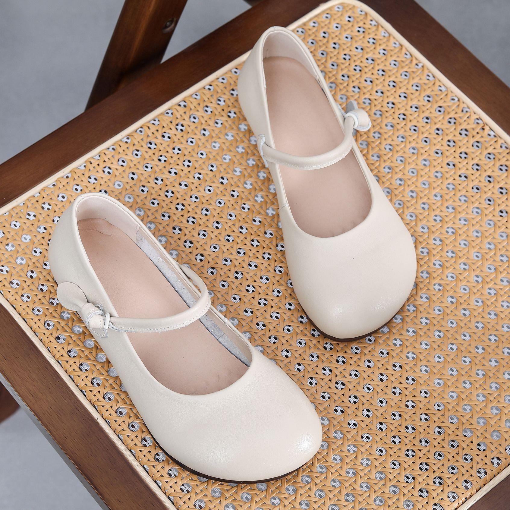 

Туфли ручной работы в стиле ретро с плоской подошвой, удобные кожаные туфли с мягкой подошвой, простые женские туфли 35 бежевый