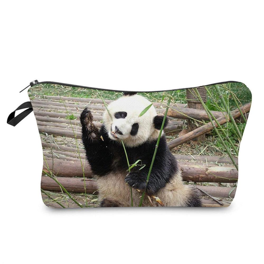 Women  Panda Print Cosmetic Bag Toiletries Organize Travel Storage Case KTB