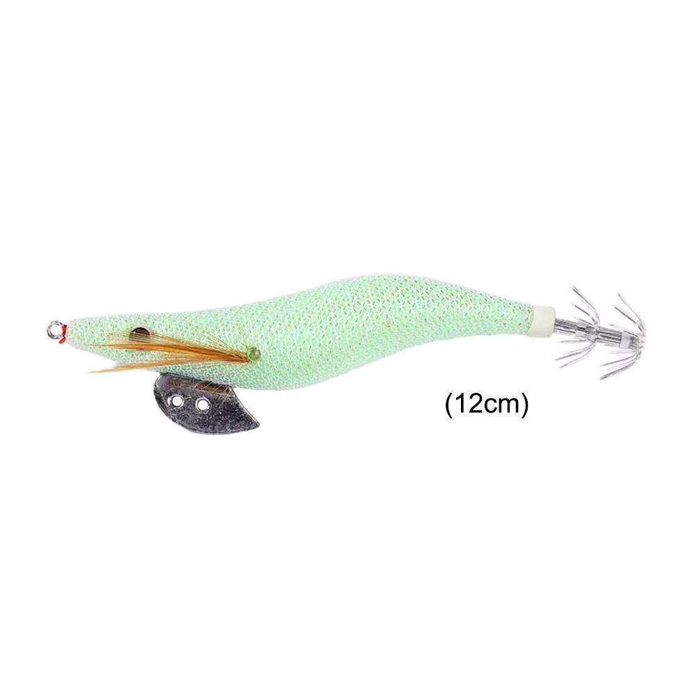 

Luminous Fishing Lure with Octopus Squid Jig Hooks Imitation Wood Shrimp for Fishing