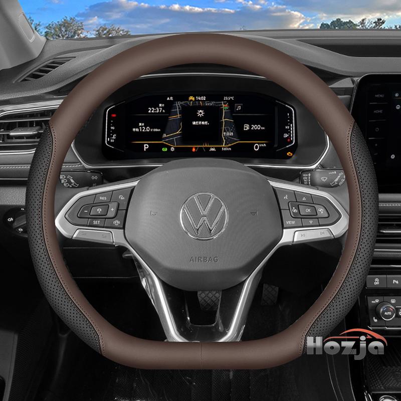 AABGI1 Leather Car Steering Wheel Cover for Volkswagen Tiguan T-roc T-cross Tayron Polo Id4 Caddy Atlas Crafter Virtus 2025 Accessories