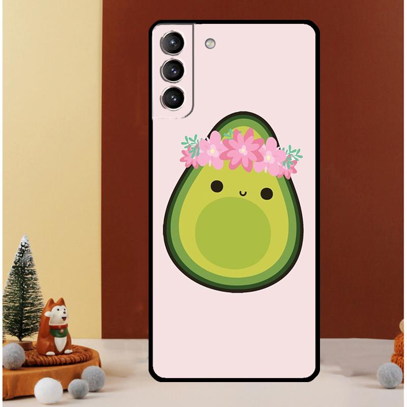 Cute Cartoon Avocado Fitness Case For Samsung Galaxy S24 S26 Ultra S21 S22 S20 S23 S25 Ultra S10 Plus S25 FE Cover Funda