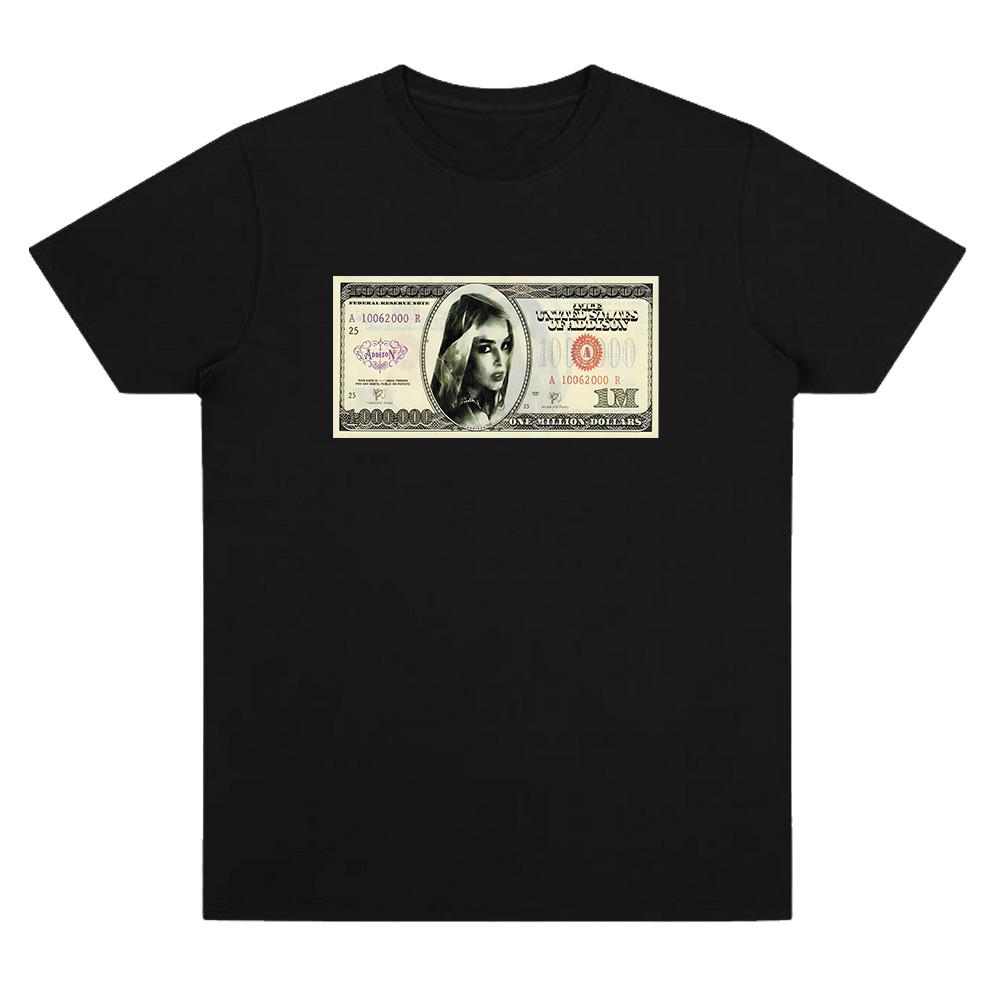 

Money Dance Whoree T Shirts Addison Rae Vintage Graphic T Shirt Men s Women Fashion Aesthetics T-shirt Short Sleeved Cotton Tops XS чёрный