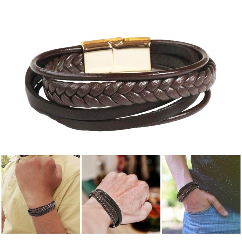 Handgefertigtes Herrenarmband mit magnetischem Edelstahlverschluss für sicheren Halt Ideal für Paare und modebewusste Männer