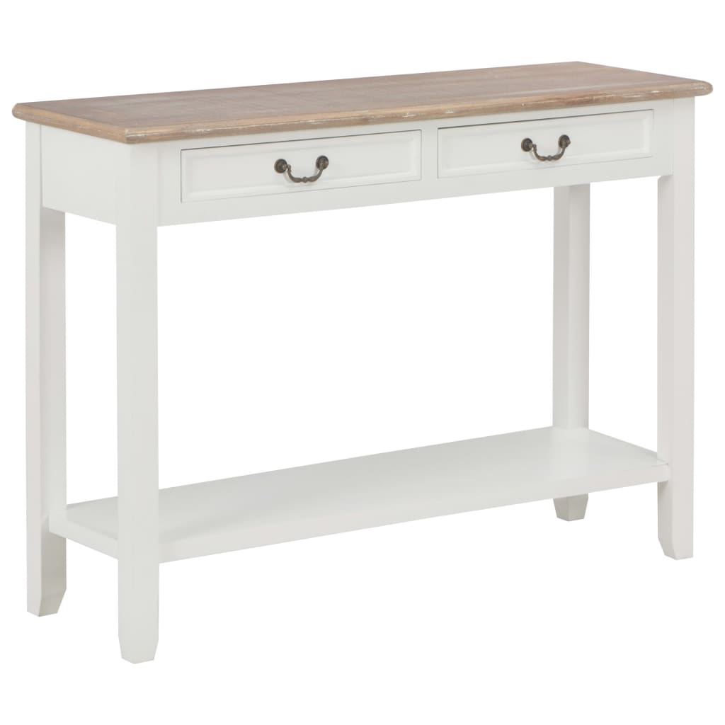 Console Table White 110 X 35 X 80 Cm Wood