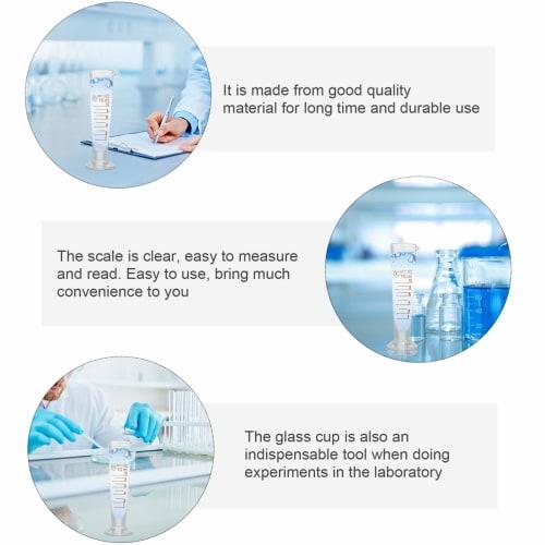 iplusmile 10ml Glass Measuring Cup Scale Cone Mini Transparent Laboratory Cylinder Clear Experiment Tool for Mixing Paint Liquids
