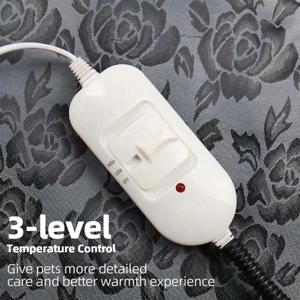 Pet Heating Pad Dogs Cats Electric Heating Mat with 3 Gear Adjustments Waterproof and