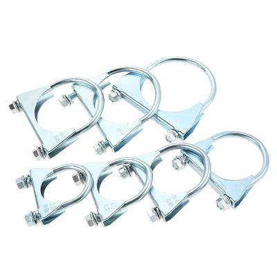 2Pcs Exhaust Pipe Strength Pipe Stuck Pipe Clamp Fixed Throat Hoop Clamp Under Collar Band U Tube Hoop 38MM-76MM Easy To Tall