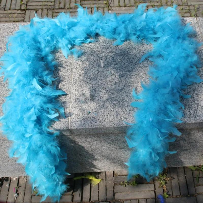 DIY 2 Meters Super Thicken Chandelle Turkey Feathers Boa Trim 80g Scarf/Costume/Party Dress Marabou Feathers for Crafts Boas Plumas