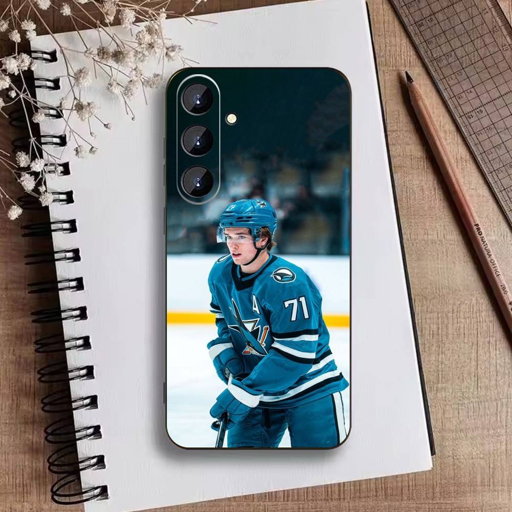 

Чехол для телефона San Jose Sharks Macklin Celebrini для Samsung Galaxy A73, A21s, A22, A31, A52, A53, A71, A41, Мягкий черный корпус Samsung a20s