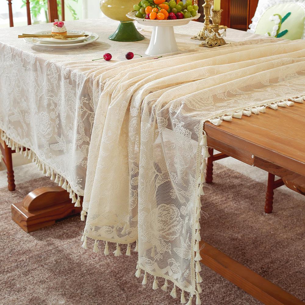 French Atmosphere Rectangle Coffee Table Cover Tablecloth Factory Direct Retail Home Furnishing Fabric Plant Totem