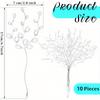10pcs Artificial Bouquets with Acrylic Bead Drop Crystal Flower Stem Branches Beaded String Bridal Picks, Decoration for Wedding DIY Crafts