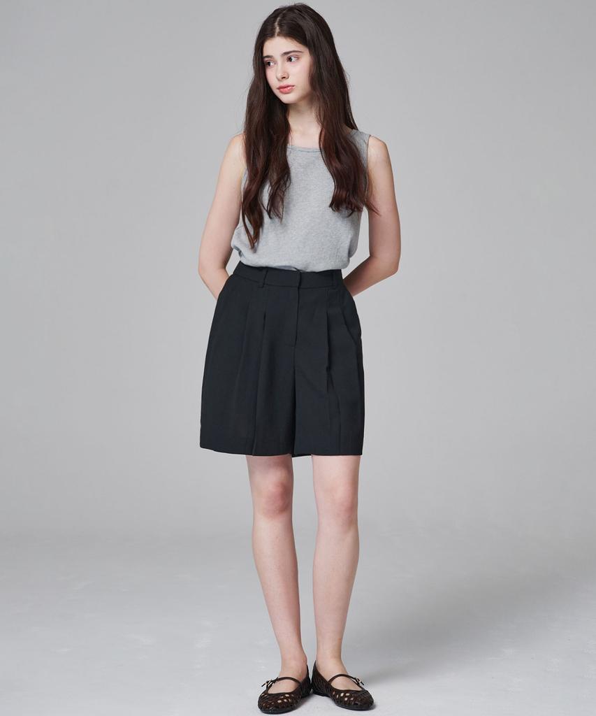 Marop 2208 Lightweight Double-Pleat Half Pants (Black)