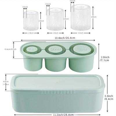 Silicone Ice Cube Molds with Lid for 20 /30/ 40 Oz Tumbler Cups Easy Fill Release Ice Maker Tray Water Mug Compatible