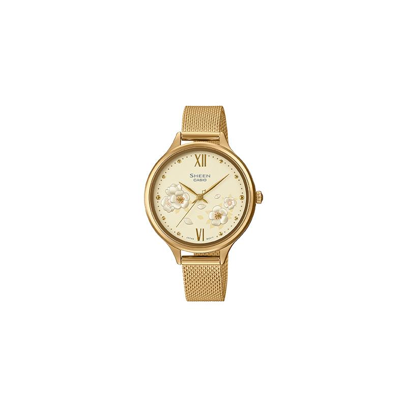 

Casio SHEEN deer eats grass and flowers three-dimensional dial sapphire glass mirror elegant and refined quartz movement Japanese and SHE-4551GM-9AUPR