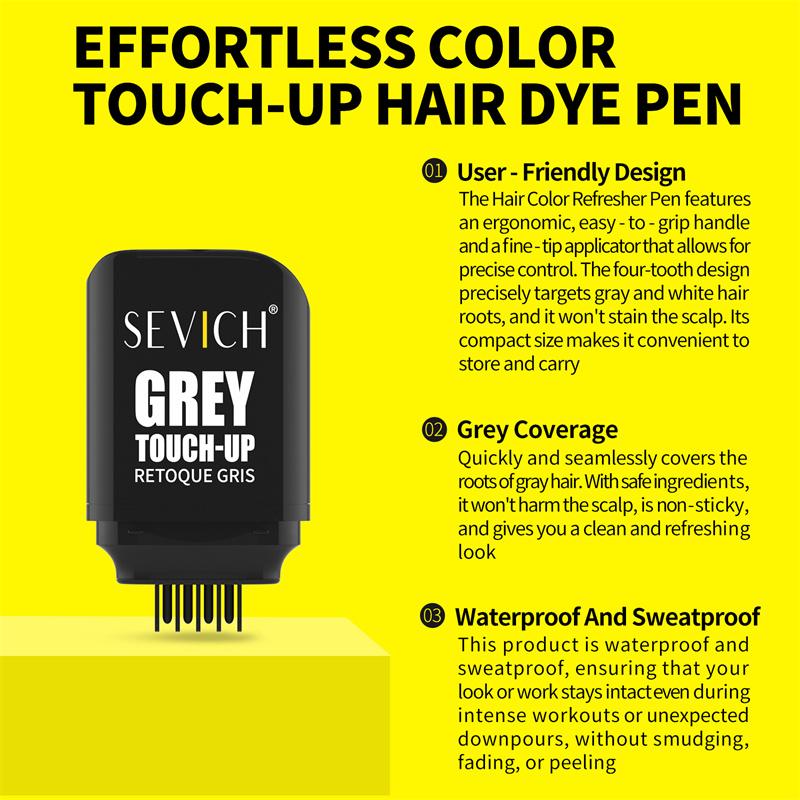 Hair Dye Stick With Comb SEVICH Temporary Waterproof Hair Coloring Pen Disposable Hair Root Concealer Stick Grey Touch Up Stick