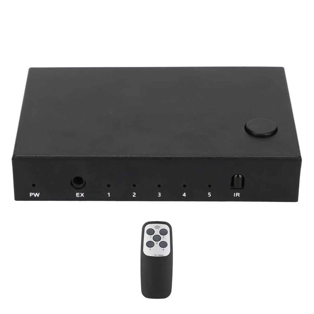 18Gbps HD Multimedia Interface 2.0 5x1 Switcher 5 in 1 Out Switch Selector with Remote Control and