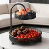 2-Layer Fruit Basket, Non-Slip Mesh Container for Living Room