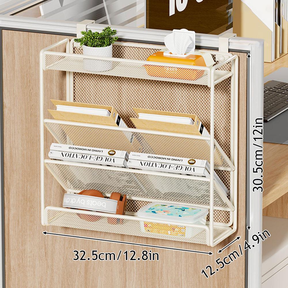4-Tier Mesh Organizer Desk File Organization Hanging Wall Mount Document Stand Desktop Vertical Mail Paper Folder Holder Rack белый