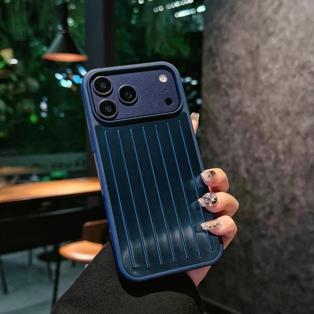 

3D Чохол-Валіза Металевий З Приємним На Дотик Покриттям для IPhone 17 Pro Max 16 15 14 13 для Rimowa Алюмінієвий Сплав Задня Захисна Кришка з Подарунковою Коробкою iPhone 16 Pro бежевий